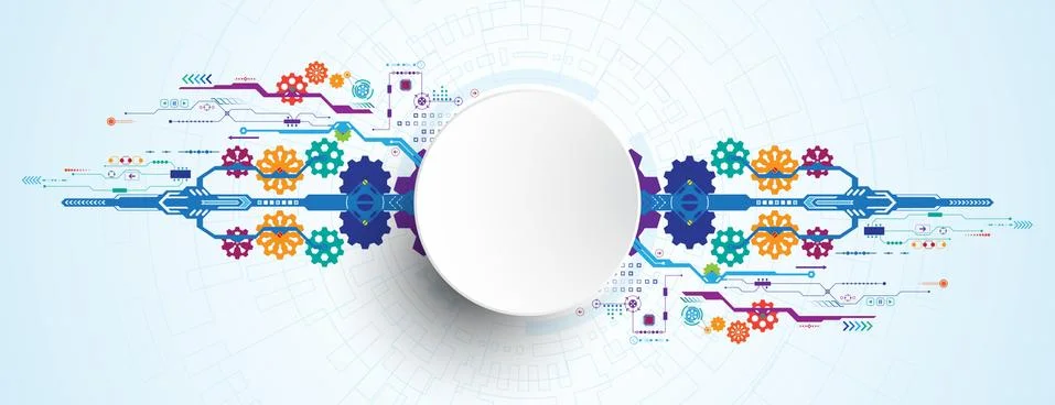 Vector abstract background technology innovation. Illustrazione stock