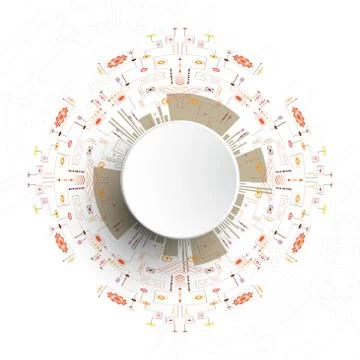 Vector abstract background technology innovation. Stock Illustration