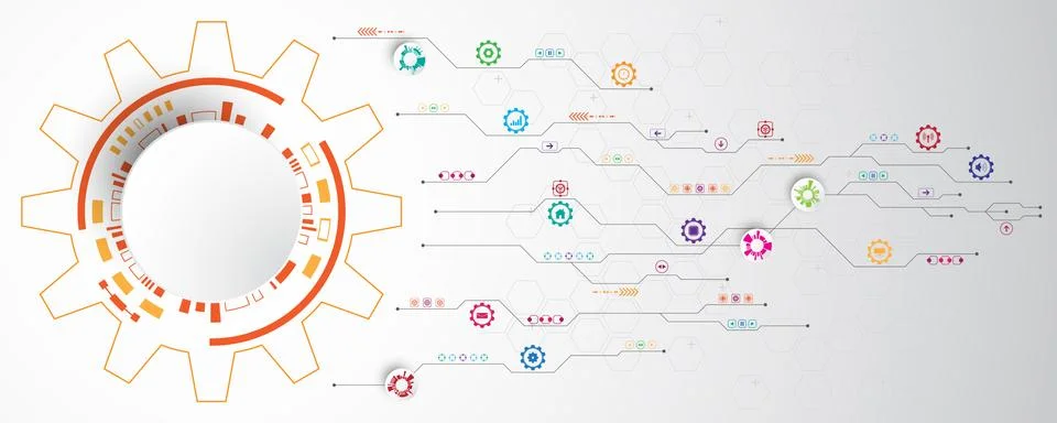 Vector abstract background technology innovation. Illustrazione stock