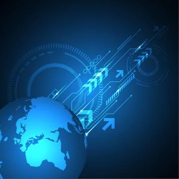 Vector abstract background technology innovation of the future world. Stock Illustration