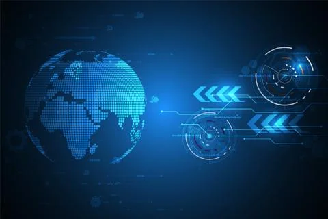 Vector abstract background technology innovation of the future world. Stock Illustration