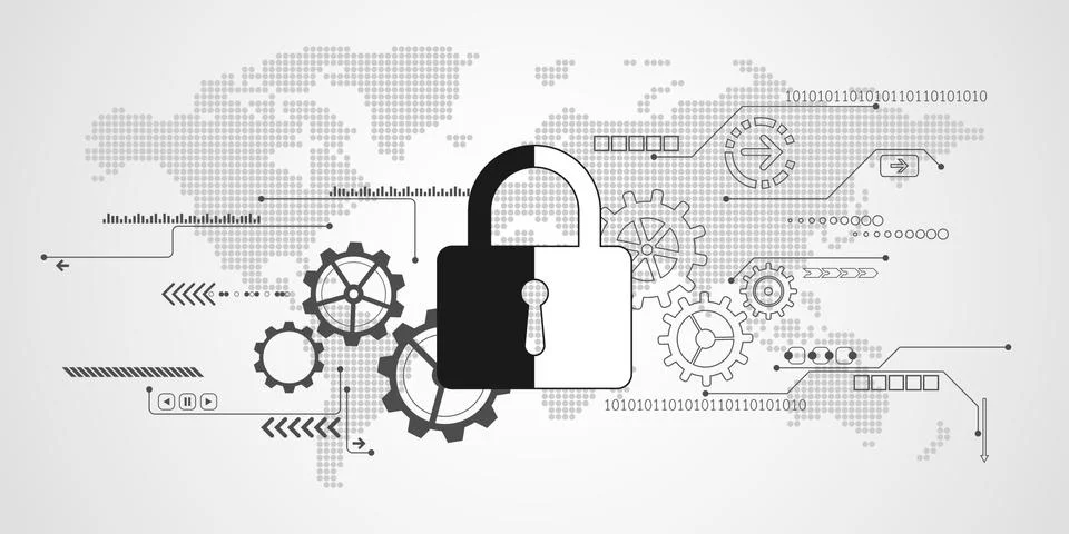 Vector abstract background technology security concept. Stock Illustration