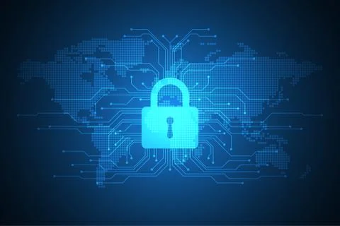 Vector abstract background technology security concept. Illustrazione stock