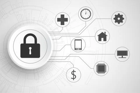 Vector abstract background technology security concept. Stock Illustration