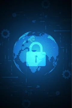 Vector abstract background technology security of the future world. Stock Illustration