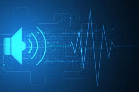 Vector abstract background technology sound concept. Stock Illustration