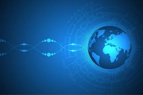 Vector abstract background technology world map. Stock Illustration