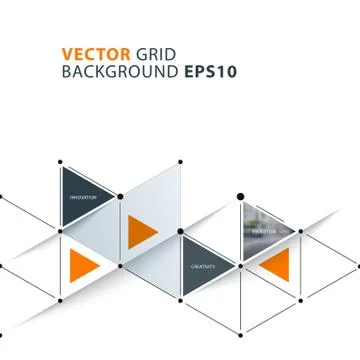 Vector abstract background template with triangles and arrows fo 스톡 일러스트