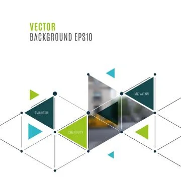 Vector abstract background template with triangles and arrows fo Illustrazione stock