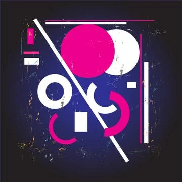 Vector abstract background of various geometric objects. Stock Illustration