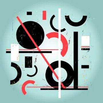 Vector abstract background of various geometric objects. Stock Illustration