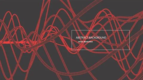 Vector abstract background with a wireframe dynamic waves, line and particles Stock Illustration