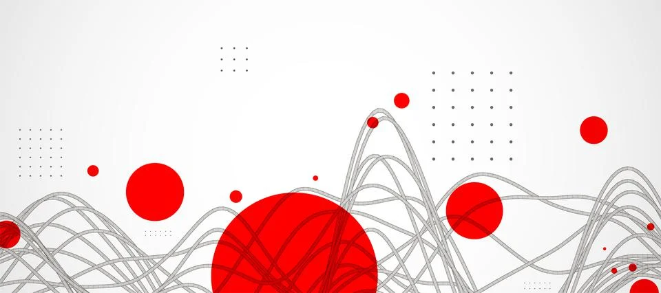 Vector abstract background with a wireframe dynamic waves, line and particles Stock Illustration