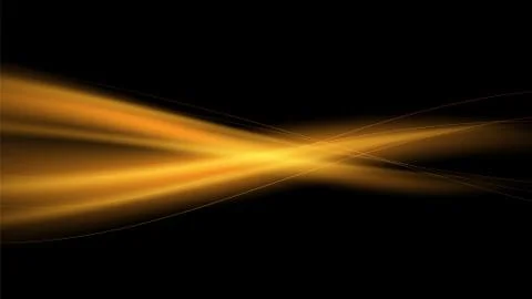 Vector abstract background with yellow-orange and gold waves on a black Stock Illustration