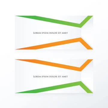 Vector abstract banner orange, green Stock Illustration
