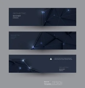 Vector abstract banners set with polygonal, Triangle pattern shape 스톡 일러스트