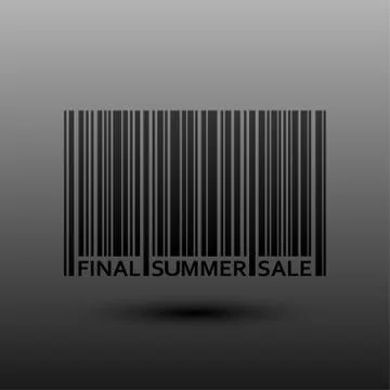 Vector Abstract Barcode. Final Summer Sale. Illustrazione stock