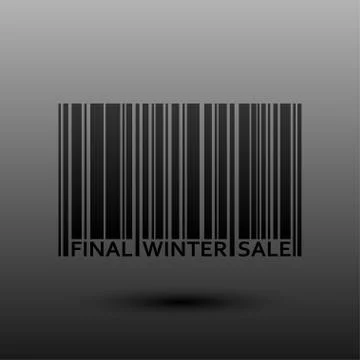 Vector Abstract Barcode. Final Winter Sale. Illustrazione stock