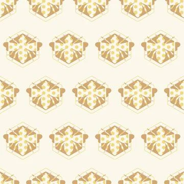 Vector Abstract Bees and Honeycomb Design Tiles in Light warm colors seamless Stock Illustration