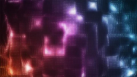 Vector abstract big data visualization. Colorful glowing data flow as binary  Stock Illustration