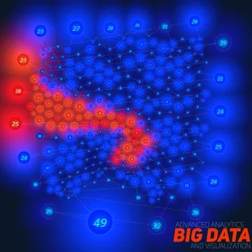 Vector abstract big data visualization with nodes. Futuristic infographics ae Stock Illustration