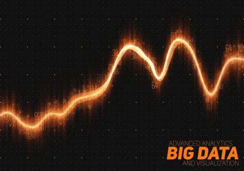 Vector abstract big data visualization. Futuristic infographics aesthetic des イラスト素材