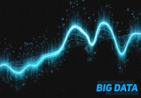 Vector abstract big data visualization. Futuristic infographics aesthetic des イラスト素材