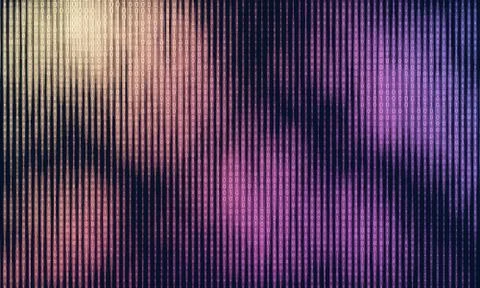 Vector abstract big data visualization. Colorful data flow as binary numbers  Stock Illustration