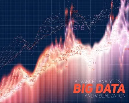 Vector abstract big data visualization. Futuristic infographics aesthetic des イラスト素材