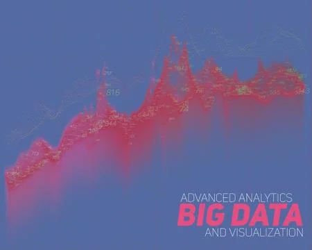 Vector abstract big data visualization. Futuristic infographics aesthetic des イラスト素材