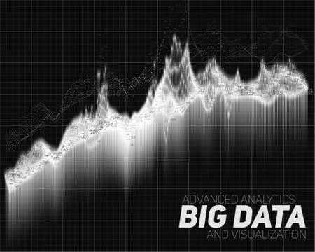 Vector abstract big data visualization. Futuristic infographics aesthetic des Stockillustratie