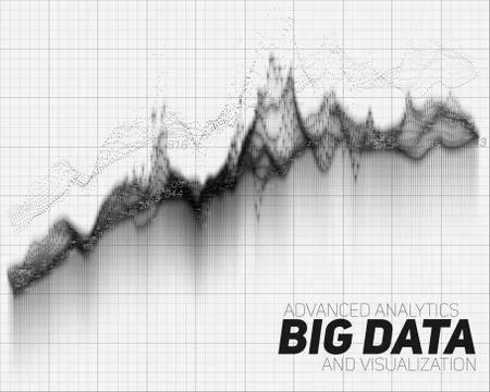 Vector abstract big data visualization. Futuristic infographics aesthetic des イラスト素材