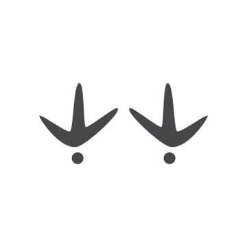 Vector abstract bird footprint claw foot icon Stock Illustration
