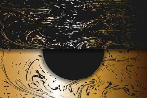 Vector. Abstract black and gold background. Marble texture. Liquid art paint. 스톡 일러스트