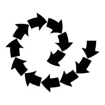 Vector abstract black arrows round frame or border Stock Illustration