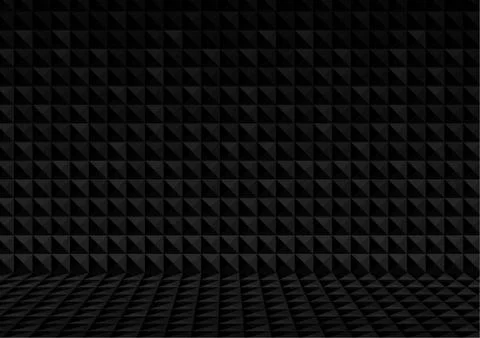 Vector : Abstract black triangles and squares on black background Stock Illustration