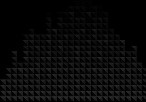 Vector : Abstract black triangles and squares on black background Stock Illustration