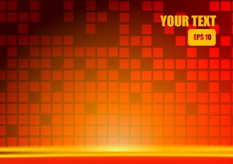 Vector : Abstract blocks with red and orange background Stock Illustration