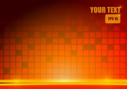 Vector : Abstract blocks with red and orange background Stock Illustration