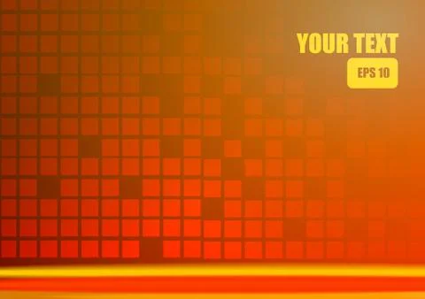 Vector : Abstract blocks with red and orange background Stock Illustration