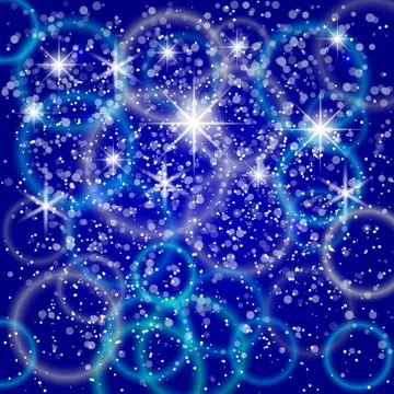 Vector abstract blue background with bokeh and particles Stock Illustration