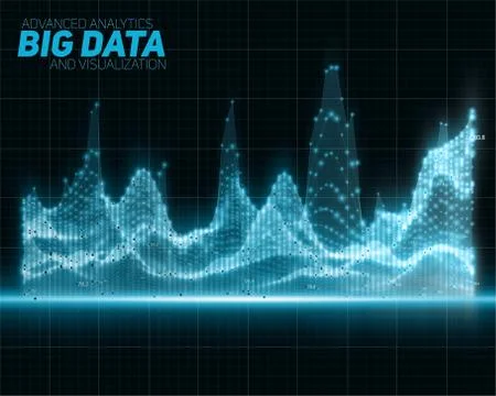 Vector abstract blue big data visualization. Futuristic infographics aestheti Stockillustratie