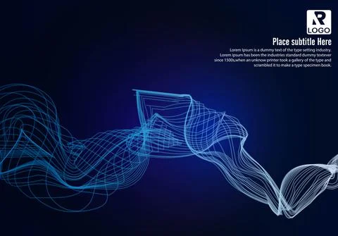 Vector abstract Blue colored line art background Illustrazione stock