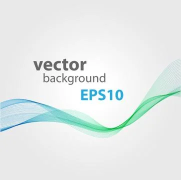 Vector Abstract blue curved lines background Stock Illustration