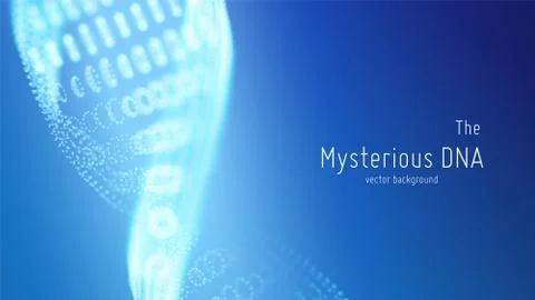 Vector abstract blue DNA double helix illustration with shallow depth of field Stock Illustration