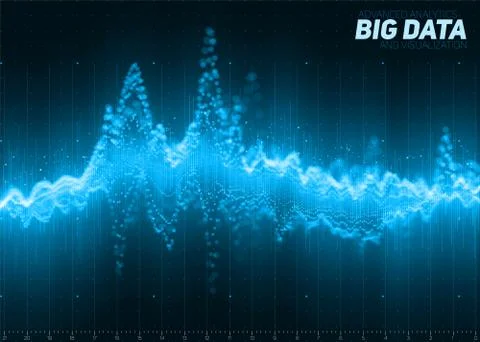 Vector abstract blue financial big data graph visualization. Futuristic infog イラスト素材