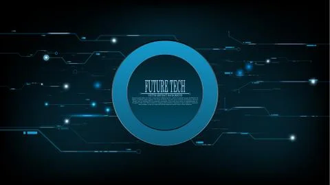 Vector abstract blue future tech circuit background Stock Illustration