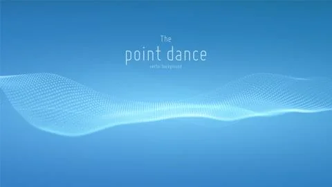 Vector abstract blue particle wave, points array, shallow depth of field 스톡 일러스트