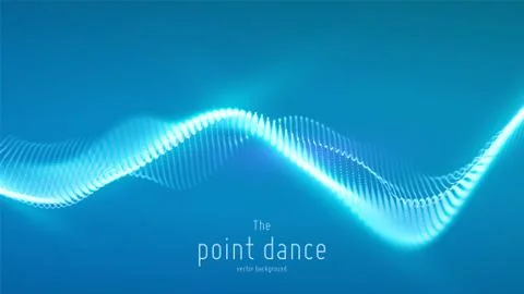 Vector abstract blue particle wave, points array, shallow depth of field 스톡 일러스트