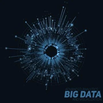 Vector abstract blue round big data visualization. Futuristic infographics de Stockillustratie
